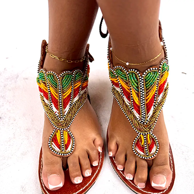 Hand-tooled Leather Sandals